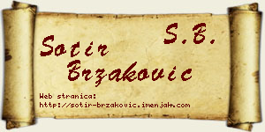 Sotir Brzaković vizit kartica